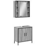 Casa si Gradina - Mobilier - Seturi de mobilier - Seturi baie - Set mobilier de baie, 2 piese, gri sonoma, lemn prelucrat - Infinity.ro