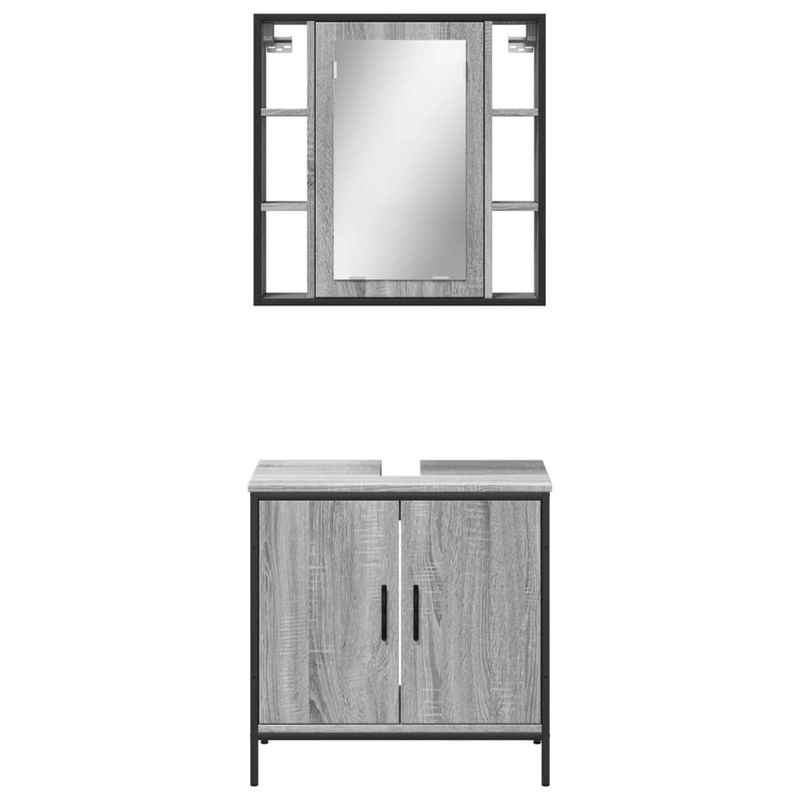 Casa si Gradina - Mobilier - Seturi de mobilier - Seturi baie - Set mobilier de baie, 2 piese, gri sonoma, lemn prelucrat - Infinity.ro
