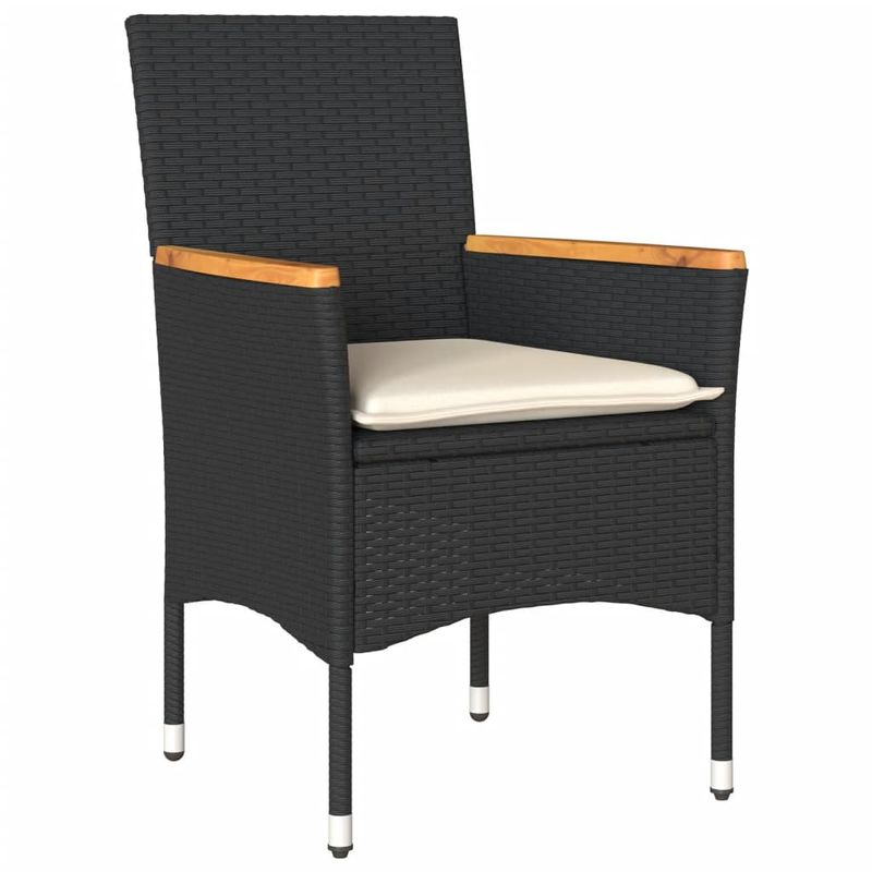 Casa si Gradina - Gradina si terasa - Mobilier exterior - Scaune si sezlonguri gradina - Scaune de gradina cu perne, 2 buc., negru, poliratan - Infinity.ro