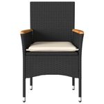 Casa si Gradina - Gradina si terasa - Mobilier exterior - Scaune si sezlonguri gradina - Scaune de gradina cu perne, 2 buc., negru, poliratan - Infinity.ro