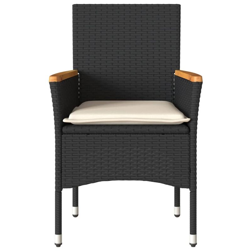 Casa si Gradina - Gradina si terasa - Mobilier exterior - Scaune si sezlonguri gradina - Scaune de gradina cu perne, 2 buc., negru, poliratan - Infinity.ro