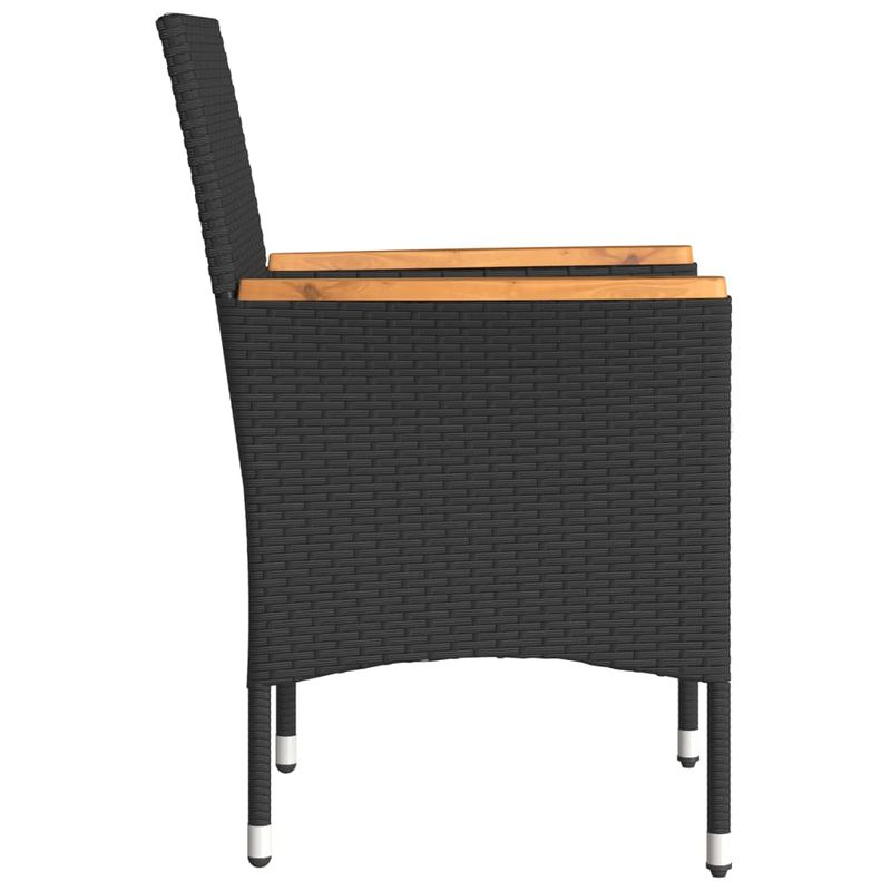 Casa si Gradina - Gradina si terasa - Mobilier exterior - Scaune si sezlonguri gradina - Scaune de gradina cu perne, 2 buc., negru, poliratan - Infinity.ro