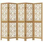 Casa si Gradina - Decoratiuni - Pereti despartitori si paravane - Paravan de camera cu 5 panouri, maro, lemn masiv paulownia - Infinity.ro