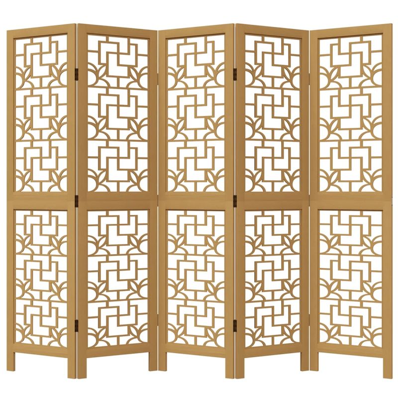 Casa si Gradina - Decoratiuni - Pereti despartitori si paravane - Paravan de camera cu 5 panouri, maro, lemn masiv paulownia - Infinity.ro