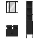 Casa si Gradina - Mobilier - Seturi de mobilier - Seturi baie - Set dulapuri de baie, 3 piese, negru, lemn prelucrat - Infinity.ro