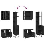 Casa si Gradina - Mobilier - Seturi de mobilier - Seturi baie - Set dulapuri de baie, 3 piese, negru, lemn prelucrat - Infinity.ro