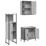 Casa si Gradina - Mobilier - Seturi de mobilier - Seturi baie - Set dulapuri de baie, 3 piese, gri sonoma, lemn prelucrat - Infinity.ro
