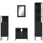 Casa si Gradina - Mobilier - Seturi de mobilier - Seturi baie - Set mobilier de baie, 4 piese, negru, lemn prelucrat - Infinity.ro