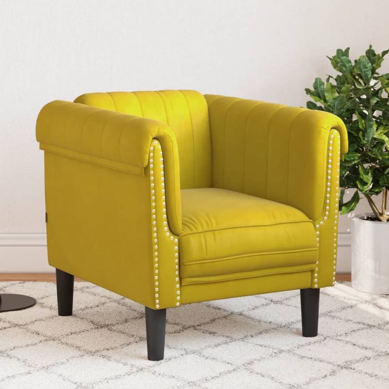 Casa si Gradina - Mobilier - Scaune si fotolii - Fotolii - Fotoliu canapea, galben, catifea - Infinity.ro