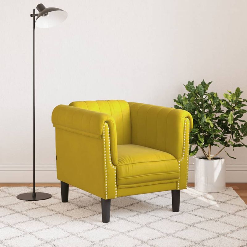 Casa si Gradina - Mobilier - Scaune si fotolii - Fotolii - Fotoliu canapea, galben, catifea - Infinity.ro
