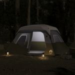 Sport si Outdoor - Camping - Corturi camping - Cort de camping cu lumina LED pentru 6 persoane, verde deschis - Infinity.ro
