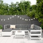 Casa si Gradina - Gradina si terasa - Mobilier exterior - Seturi mobila gradina - Set canapea de gradina, 8 piese, alb, lemn masiv de pin - Infinity.ro