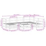 Casa si Gradina - Gradina si terasa - Mobilier exterior - Seturi mobila gradina - Set canapea de gradina, 8 piese, alb, lemn masiv de pin - Infinity.ro