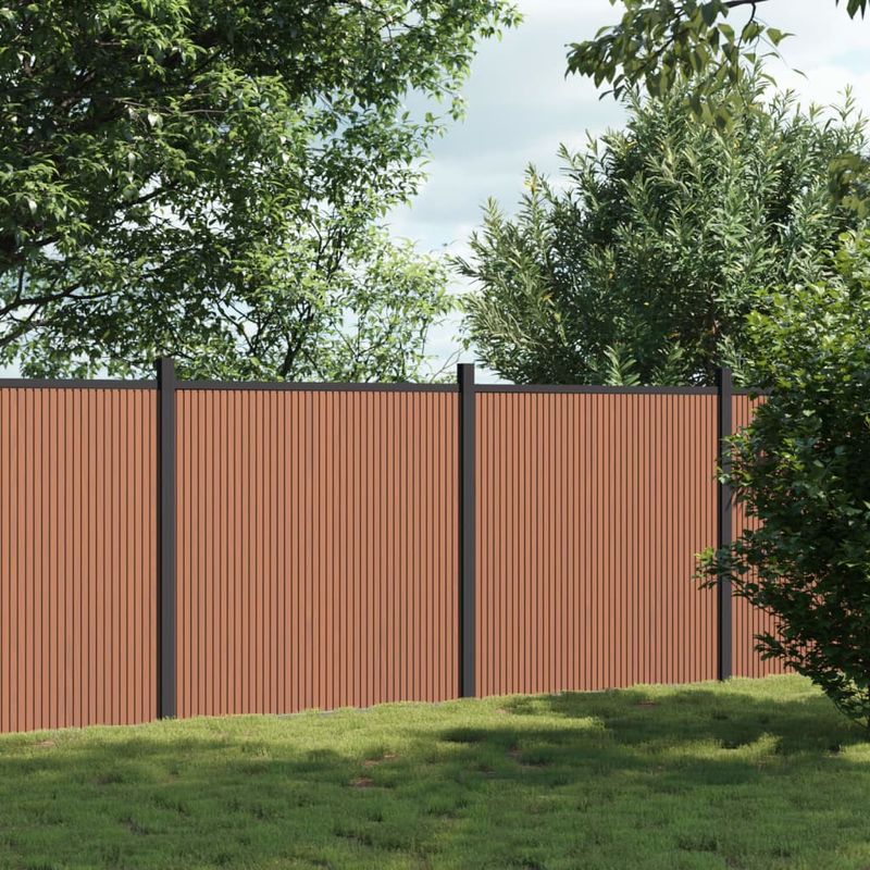 Casa si Gradina - Gradina si terasa - Garduri, panouri si accesorii - Panouri pentru gard, maro, 353x186 cm, WPC - Infinity.ro