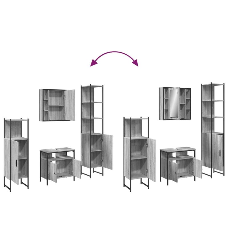 Casa si Gradina - Mobilier - Seturi de mobilier - Seturi baie - Set dulapuri de baie, 4 piese, gri sonoma, lemn prelucrat - Infinity.ro