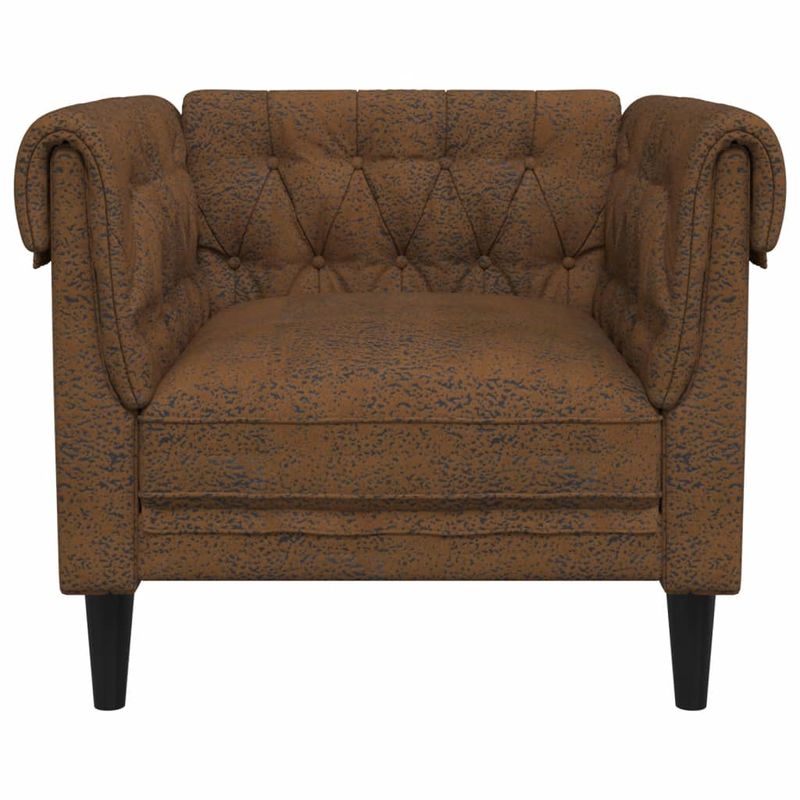 Casa si Gradina - Mobilier - Scaune si fotolii - Fotolii - Fotoliu Chesterfield, maro, material textil - Infinity.ro