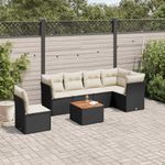 Casa si Gradina - Gradina si terasa - Mobilier exterior - Seturi mobila gradina - Set canapele de gradina cu perne, 7 piese, negru, poliratan - Infinity.ro