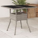 Casa si Gradina - Gradina si terasa - Mobilier exterior - Mese gradina - Masa gradina blat din sticla gri deschis 80x80x75 cm poliratan - Infinity.ro