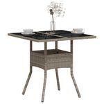 Casa si Gradina - Gradina si terasa - Mobilier exterior - Mese gradina - Masa gradina blat din sticla gri deschis 80x80x75 cm poliratan - Infinity.ro