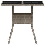 Casa si Gradina - Gradina si terasa - Mobilier exterior - Mese gradina - Masa gradina blat din sticla gri deschis 80x80x75 cm poliratan - Infinity.ro