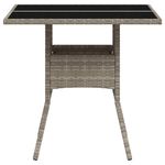 Casa si Gradina - Gradina si terasa - Mobilier exterior - Mese gradina - Masa gradina blat din sticla gri deschis 80x80x75 cm poliratan - Infinity.ro