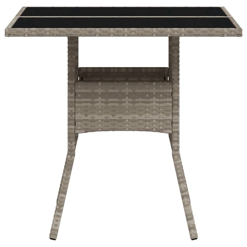 Casa si Gradina - Gradina si terasa - Mobilier exterior - Mese gradina - Masa gradina blat din sticla gri deschis 80x80x75 cm poliratan - Infinity.ro