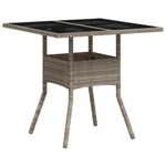 Casa si Gradina - Gradina si terasa - Mobilier exterior - Mese gradina - Masa gradina blat din sticla gri deschis 80x80x75 cm poliratan - Infinity.ro