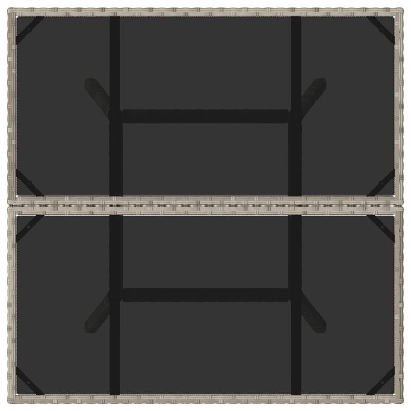 Casa si Gradina - Gradina si terasa - Mobilier exterior - Mese gradina - Masa gradina blat din sticla gri deschis 80x80x75 cm poliratan - Infinity.ro