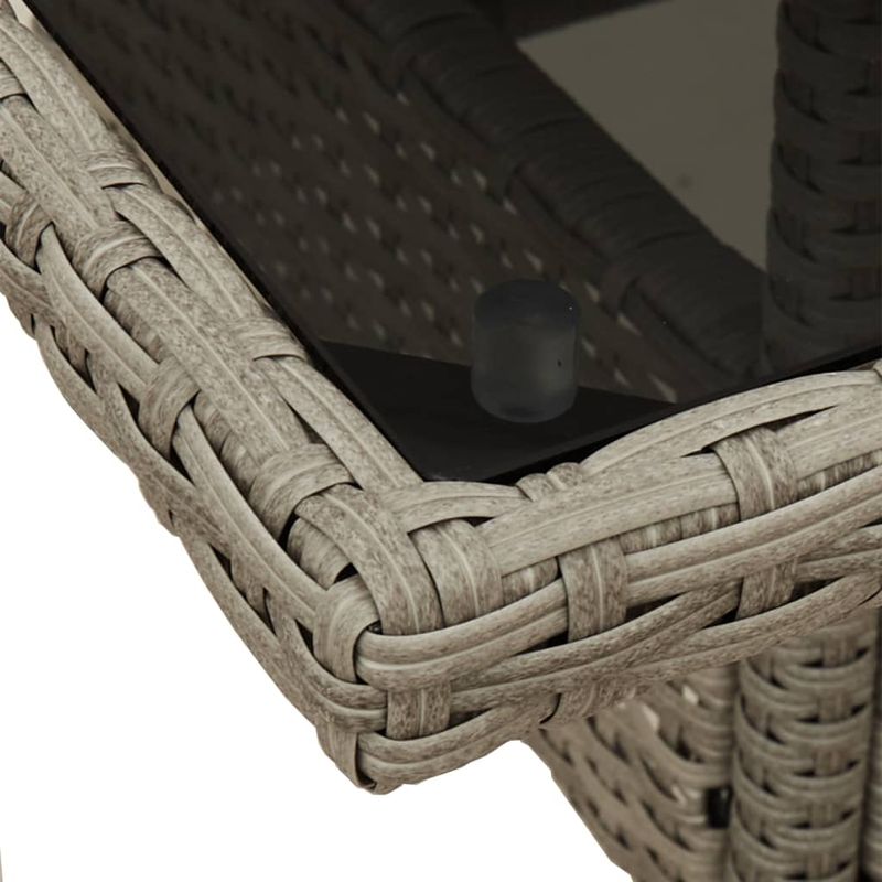 Casa si Gradina - Gradina si terasa - Mobilier exterior - Mese gradina - Masa gradina blat din sticla gri deschis 80x80x75 cm poliratan - Infinity.ro