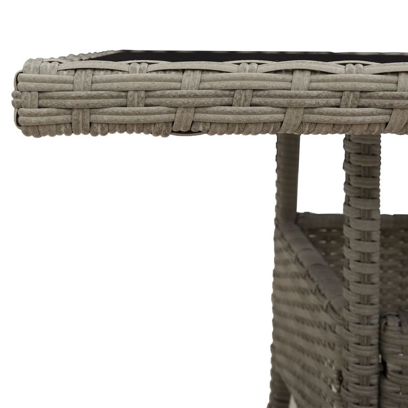 Casa si Gradina - Gradina si terasa - Mobilier exterior - Mese gradina - Masa gradina blat din sticla gri deschis 80x80x75 cm poliratan - Infinity.ro