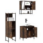 Casa si Gradina - Mobilier - Seturi de mobilier - Seturi baie - Set mobilier de baie, 3 piese, stejar fumuriu, lemn prelucrat - Infinity.ro