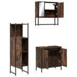 Casa si Gradina - Mobilier - Seturi de mobilier - Seturi baie - Set mobilier de baie, 3 piese, stejar fumuriu, lemn prelucrat - Infinity.ro