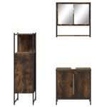 Casa si Gradina - Mobilier - Seturi de mobilier - Seturi baie - Set mobilier de baie, 3 piese, stejar fumuriu, lemn prelucrat - Infinity.ro