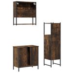Casa si Gradina - Mobilier - Seturi de mobilier - Seturi baie - Set mobilier de baie, 3 piese, stejar fumuriu, lemn prelucrat - Infinity.ro