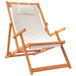 Casa si Gradina - Gradina si terasa - Mobilier exterior - Scaune si sezlonguri gradina - Scaune de plaja pliante, 2 buc., crem, material textil - Infinity.ro