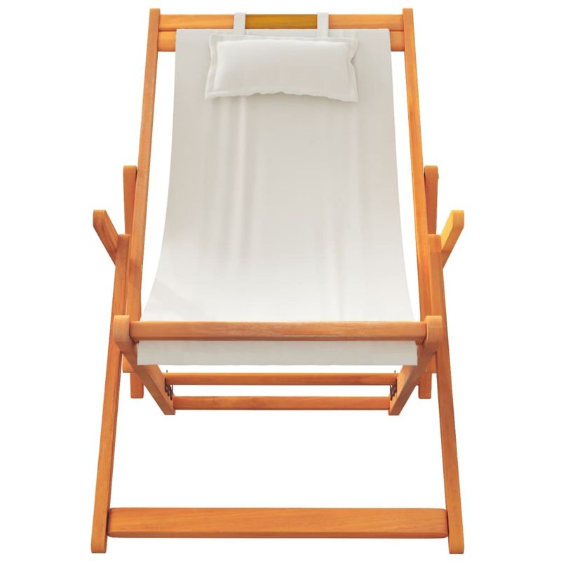 Casa si Gradina - Gradina si terasa - Mobilier exterior - Scaune si sezlonguri gradina - Scaune de plaja pliante, 2 buc., crem, material textil - Infinity.ro