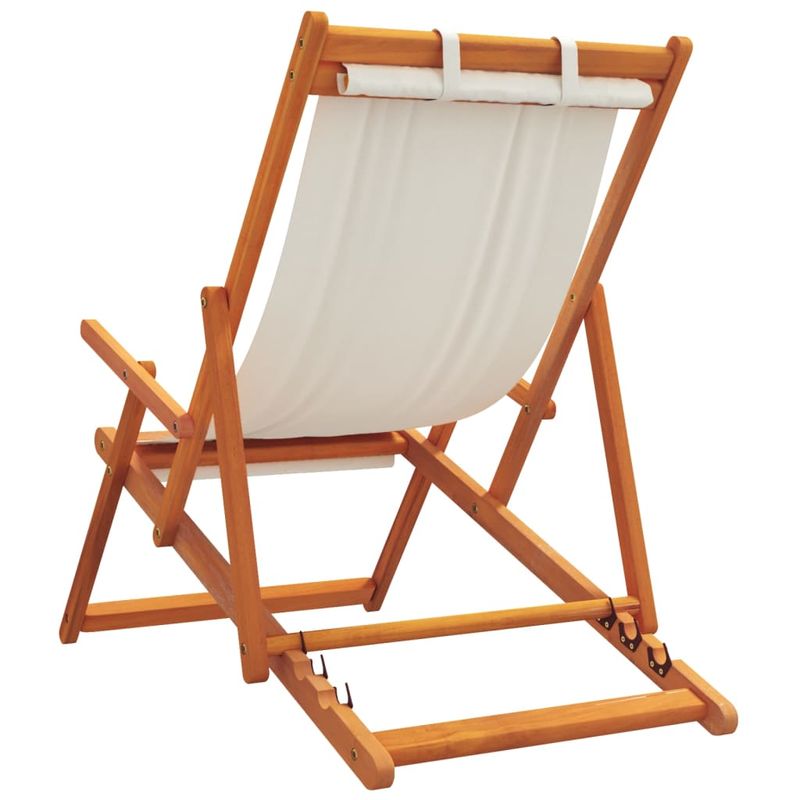 Casa si Gradina - Gradina si terasa - Mobilier exterior - Scaune si sezlonguri gradina - Scaune de plaja pliante, 2 buc., crem, material textil - Infinity.ro