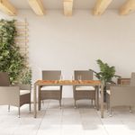 Casa si Gradina - Gradina si terasa - Mobilier exterior - Mese gradina - Masa de gradina, bej, 150x90x75 cm, poliratan si lemn acacia - Infinity.ro