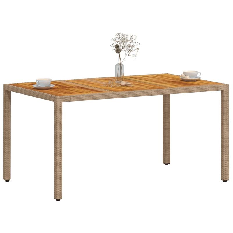 Casa si Gradina - Gradina si terasa - Mobilier exterior - Mese gradina - Masa de gradina, bej, 150x90x75 cm, poliratan si lemn acacia - Infinity.ro