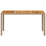 Casa si Gradina - Gradina si terasa - Mobilier exterior - Mese gradina - Masa de gradina, bej, 150x90x75 cm, poliratan si lemn acacia - Infinity.ro