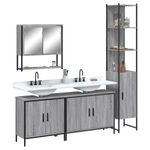 Casa si Gradina - Mobilier - Seturi de mobilier - Seturi baie - Set mobilier de baie, 4 piese, gri sonoma, lemn prelucrat - Infinity.ro