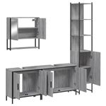 Casa si Gradina - Mobilier - Seturi de mobilier - Seturi baie - Set mobilier de baie, 4 piese, gri sonoma, lemn prelucrat - Infinity.ro