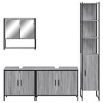 Casa si Gradina - Mobilier - Seturi de mobilier - Seturi baie - Set mobilier de baie, 4 piese, gri sonoma, lemn prelucrat - Infinity.ro