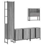 Casa si Gradina - Mobilier - Seturi de mobilier - Seturi baie - Set mobilier de baie, 4 piese, gri sonoma, lemn prelucrat - Infinity.ro