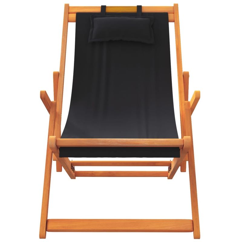 Casa si Gradina - Gradina si terasa - Mobilier exterior - Scaune si sezlonguri gradina - Scaune de plaja pliante, 2 buc., negru, material textil - Infinity.ro