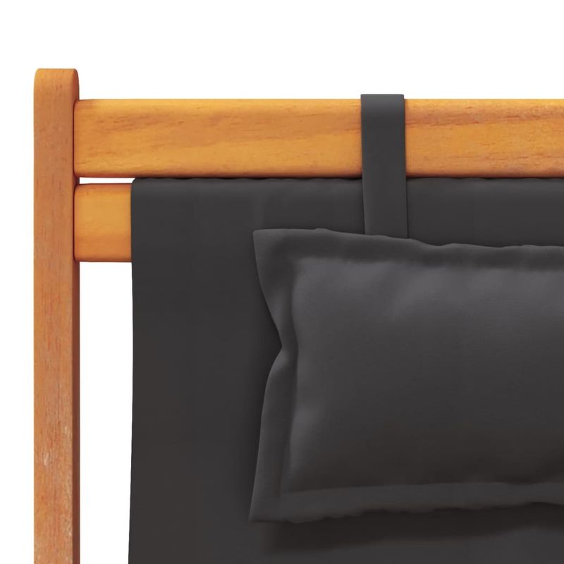 Casa si Gradina - Gradina si terasa - Mobilier exterior - Scaune si sezlonguri gradina - Scaune de plaja pliante, 2 buc., negru, material textil - Infinity.ro