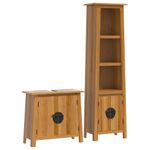 Casa si Gradina - Mobilier - Seturi de mobilier - Seturi baie - Set mobilier de baie, 2 piese, lemn masiv de pin, model dulap chiuvetă + dulap înalt - Infinity.ro