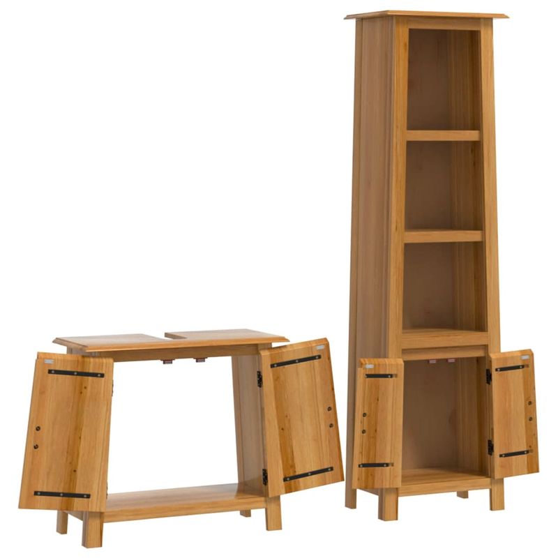 Casa si Gradina - Mobilier - Seturi de mobilier - Seturi baie - Set mobilier de baie, 2 piese, lemn masiv de pin, model dulap chiuvetă + dulap înalt - Infinity.ro