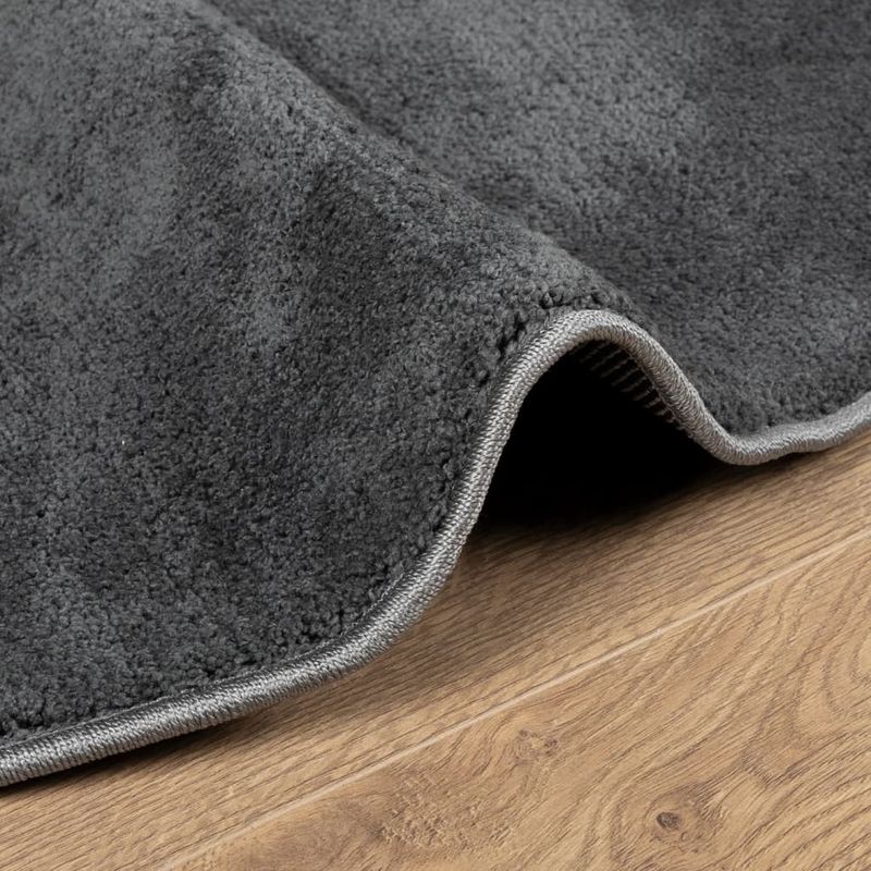 Casa si Gradina - Textile si covoare - Covoare - Covoare casa - Covor „OVIEDO”, fire scurte, antracit, Ø 120 cm - Infinity.ro