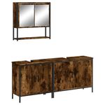 Casa si Gradina - Mobilier - Seturi de mobilier - Seturi baie - Set mobilier de baie, 3 piese, stejar fumuriu, lemn prelucrat - Infinity.ro
